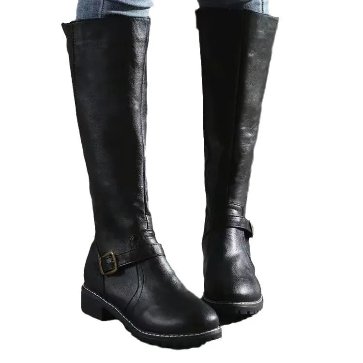 Women's Orthopedic Buckle Leather Boots