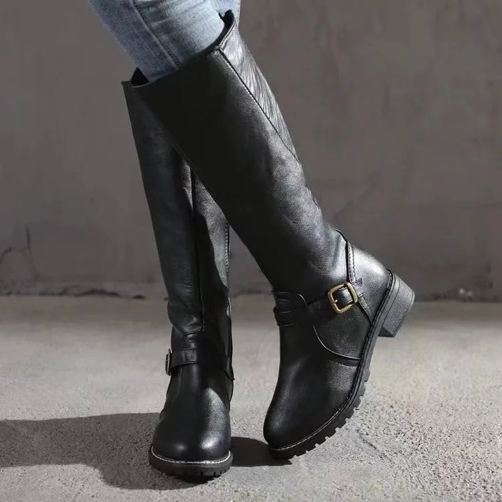 Women's Orthopedic Buckle Leather Boots