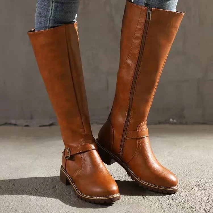 Women's Orthopedic Buckle Leather Boots